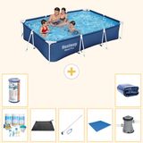Bestway Rechthoekig Steel Pro Zwembad - 300 x 201 x 66 cm - Blauw