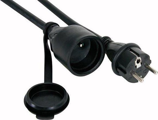 Perel Verlengkabel - 25 m - Rubber - Zwart
