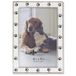 4x6 zilveren metalen en witte glazuur fotolijst, Paw Print Design