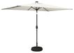 Parasol de jardin avec lampes LED et pied 2 x 3 m Polyester