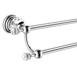 Wincase Zilver Enkele Handdoekhouder Zinklegering Badkamer Accessoires Wandbouw Met Crystal Base Chroom Afwerking, Legering, Zilver, Dubbele Towel Bar