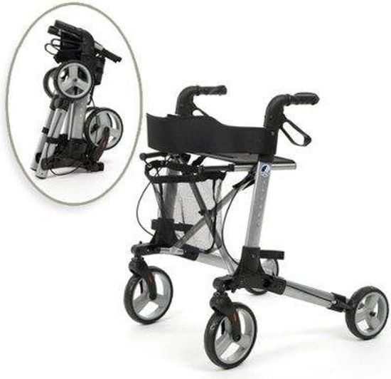 Vermeiren Quadri Light Rollator - Grijs - Dubbel Opvouwbaar - 130kg