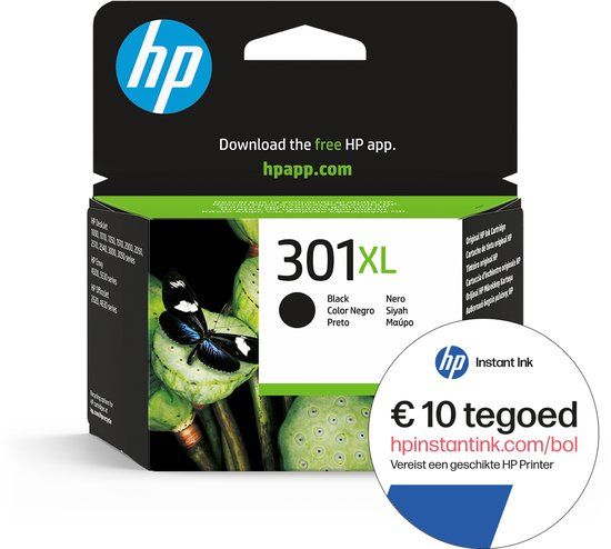 HP 301XL - Inktcartridge zwart + Instant Ink tegoed