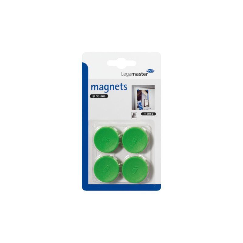 Legamaster Magneet 30mm 850gr groen 4stuks