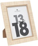 Atmosphera Fotolijstje Bali - voor 13 x 18 cm foto - beige - mdf/glas - ornament frame 17.5 x 22.5 cm - staand/hangend