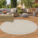 Tapis d'extérieur Beige Rond Moderne 160 cm