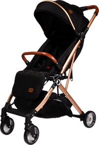 Ding Vivo Wandelwagen - Zwart/Rose - Inklapbaar - 0-15 kg - Inclusief boodschappenmandje en zonnekap