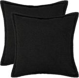 vidaXL - Kussensloop - 2 stuks - Zwart - 55 x 55 cm - Katoensatijn