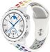 Strap-it Bracelet de montre connectée en silicone - Blanc/Coloré - Convient pour Huawei Watch GT 3 Pro 43mm