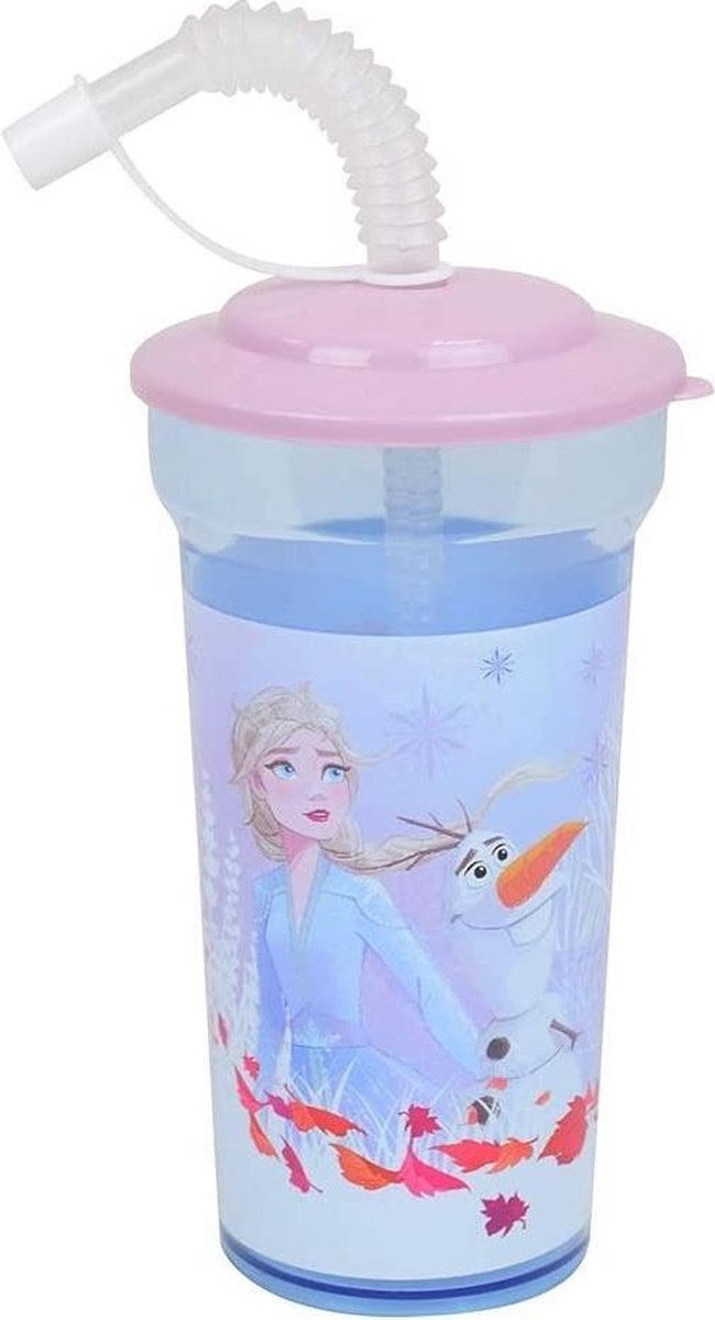 Disney Drinkbeker Met Rietje Frozen Meisjes 400 ml Roze/blauw roze