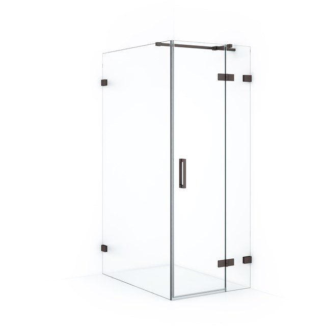 Maxaro Douchecabine Diamond 110x80cm 8mm Helder Veiligheidsglas Zwart Metaal met Draaideur