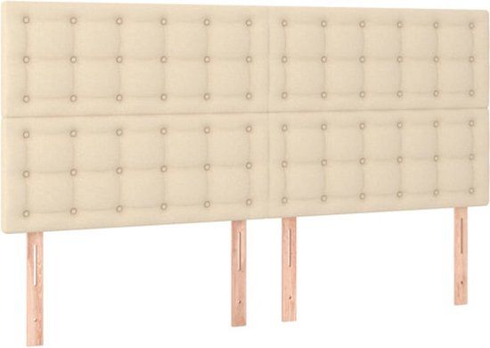 vidaXL Hoofdbord Crème Stof 180x5x118/128 cm