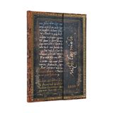2026 Paperblanks 2026 Michelangelo, Handwriting (Embellished Manuscripts Collection) Midi 12-month Horizontal Hardcover Flexi Dayplanner 2026 (Wrap Closure)