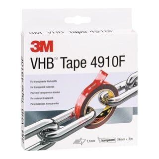 3M VHB Tape 4910F - 19mm x 3m - Transparant - 1 Rol