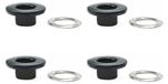 Bol Set van 50 holle klinknagels, 6 mm, zwart, messing