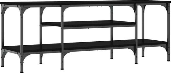 vidaXL Tv-meubel 121x35x45 cm bewerkt hout en ijzer zwart