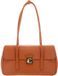 Coccinelle Leren schoudertas handtas C-Me Lock Handbag Grained Leather Crab Lichtbruin