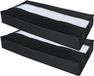 Premium, boîte de rangement pour couvertures en 2 parties avec poignées, noir, 100 x 50 x 15 cm