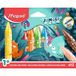Maped - 12 Maxi Jungle Fever kleurkrijtjes - Kinderwaskrijt - Waskrijt voor baby's vanaf 1 jaar - Driehoekige vorm - Eerste jumbo waskrijt