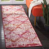 Safavieh Bright & Modern MTG182 tapijtloper, 69 x 244 cm, geweven, indoor/outdoor, roze/meerkleurig