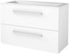 Basic-Line Start 46 Badkamermeubelset - 100 x 46 cm - Met Grepen - 2 Lades - Acryl Wastafel - Zonder Kraangat - Ice White