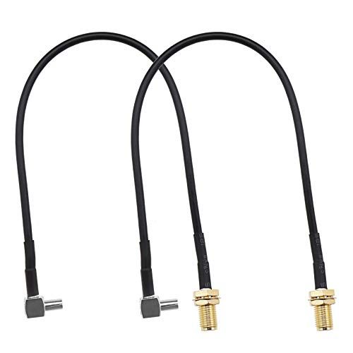 Be In Your Mind 2x SMA Vrouwelijke naar TS9 Mannelijke Haakse Antenne Adapter Kabels Pigtail Coaxiale RG174 Laag Verlies 20 cm Voor 4G Wifi Router Mobiele Hotspots