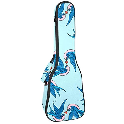 Mersov Tenor Ukulele Gigbag Waterdichte Ukelele Case Gewatteerde Rugzak, Geweldig voor Sopraan Concert (21/23/24") Old School Tattoo Patroon