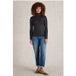White Stuff Lila Sparkle Rib Roll Neck Pure Black Taille: 10