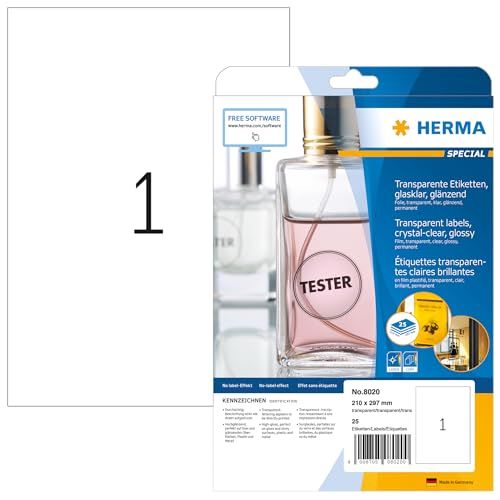 HERMA 8020 weerbestendige folie-etiketten A4 transparant