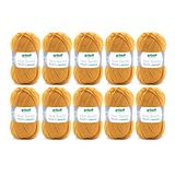 Gründl Hot Socks Pearl uni breiwol (knuffelzachte sokkenwol van 75% merinowol, 20% polyamide, 5% kasjmier, 50 g / 200 m, naalddikte: 2,5-3, 10 x 50 g), oker