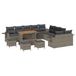 vidaXL Banc de jardin 14 pièces gris polyrotin