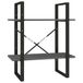 vidaXL Boekenkast met 2 schappen 60x30x70 cm massief grenenhout grijs