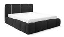 Emporius Lit Rembourré 180x200 cm Avelin Avec LED, Sommier Métallique, Lit Coffre, Tissu Bouclé - Noir