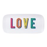 Maiolika dienblad melamine 37,5 x 17,5 cm wit