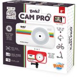 Buki France Buki Cam Pro - 2-in-1 camera - reismodus en sportmodus - 48 MP, Full HD-video 1080p, kleurendisplay 7 cm - accessoires voor fietsbevestiging, scooter, helm - 16 GB kaart inbegrepen