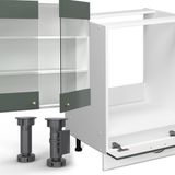 Vicco Hoekkeuken Fame-Line, Groen-Goud Landhuis/Wit, 347 x 257 cm, WB Marmer