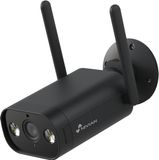 Nivian NVS-IPC-02B-L Full HD 3MP Zwarte WiFi Bullet Camera voor Buiten met IR Nachtzicht, Wit Licht, MicroSD en 2-Weg Audio op Tuya App
