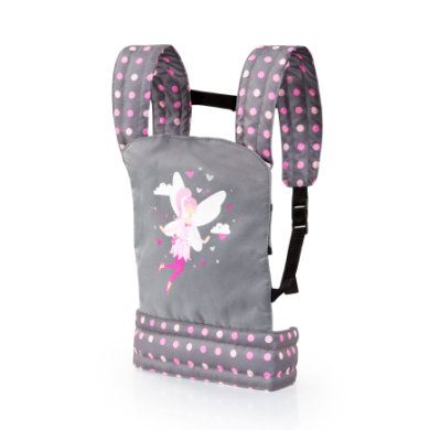 Bayer Design Poppen draagriem - grijs/roze - met stippen en sprookje