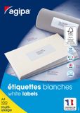 Agipa Universele etiketten, 70 x 50,8 mm, wit, rechthoekig