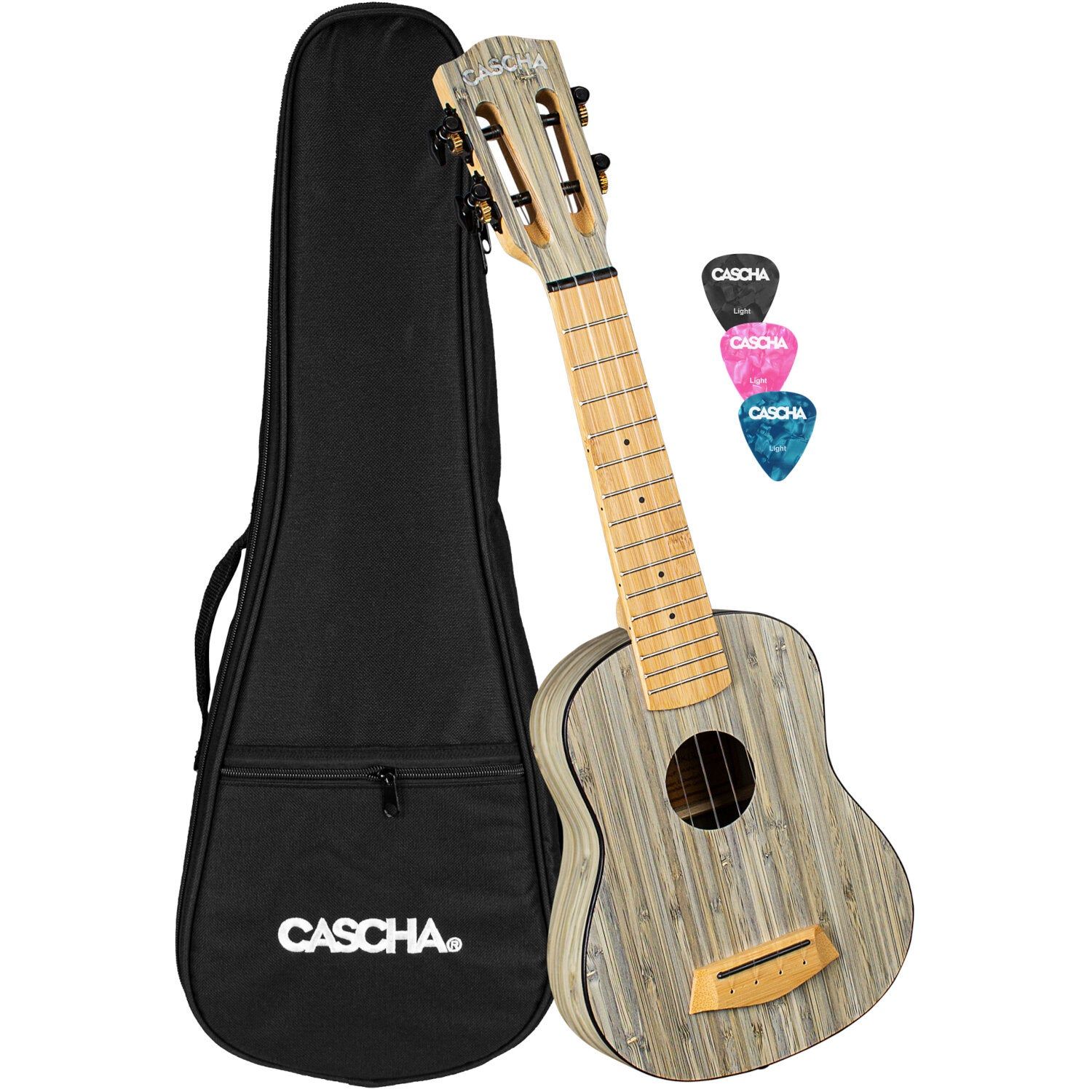 Cascha HH 2315 Bamboo Graphite Soprano Ukulele Set