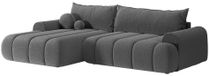 Selsey DANDELINO - Canapé d'angle avec fonction couchage, rangement et revêtement bouclé, gris, gauche