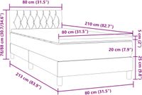 vidaXL Boxspringbed met matras, donkergrijs, 80x210 cm, fluweel