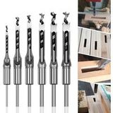 Ej.life Lot de 6 forets à bois trou carré bédanes creux en acier outils set pour travail du bois foret à trou carré foret trou de perçage mortaiser burin 6,4/8/9,5/12,7/14/16mm mèches trou carré