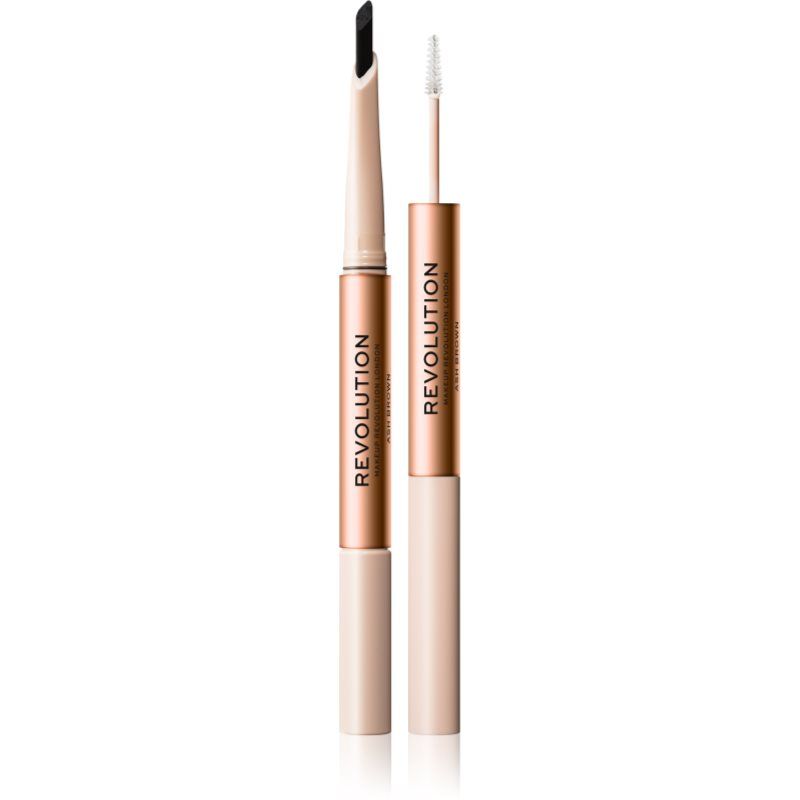 Revolution Makeup Revolution Fluffy Brow Filter Duo Brow Pencil and Eyebrow Gel Ash Brown