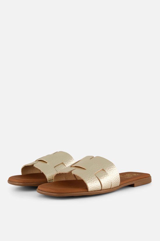 OH MY SANDALS Slippers goud Leer - Maat 37