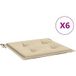 Coussins de chaise de jardin lot de 6, coussins d'extérieur beige 40x40x4cm tissu Oxford CFW908965