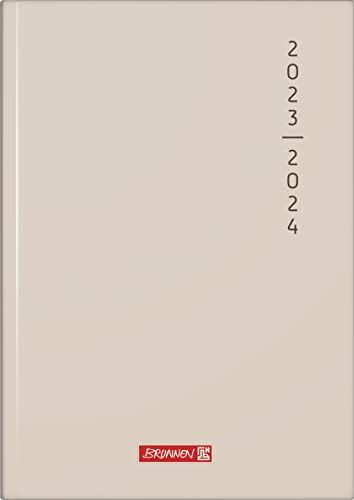 BRUNNEN Schoolagenda "Plain Cream" 2023/2024 - A5 - 1 pagina = 1 dag - natuur