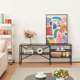 en.casa TV meubel Västiarharg 120x30x46 cm zwart en walnootkleurig