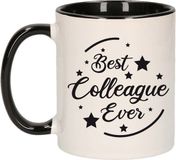 Bellatio Decorations Shoppartners Bv Best colleague ever koffiemok - thee beker - 300 ml - wit met zwart