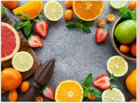 Merkloos / Sans marque Poster - Cirkel van Verschillende Fruitsoorten - 40x30 cm - Matte Look